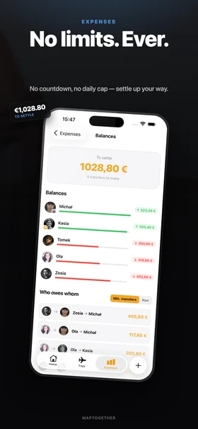 Expense splitting without limits